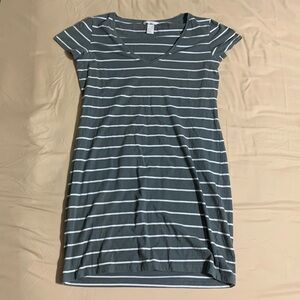 H&M Gray and White Striped Dress
